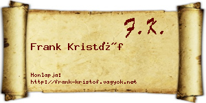 Frank Kristóf névjegykártya